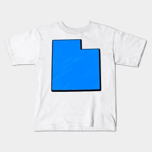 Bright Blue Utah Outline Kids T-Shirt